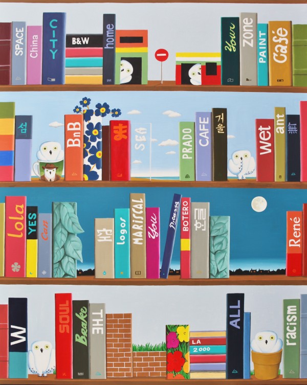 Bookshelf, 130x162cm, acrylic, 2016