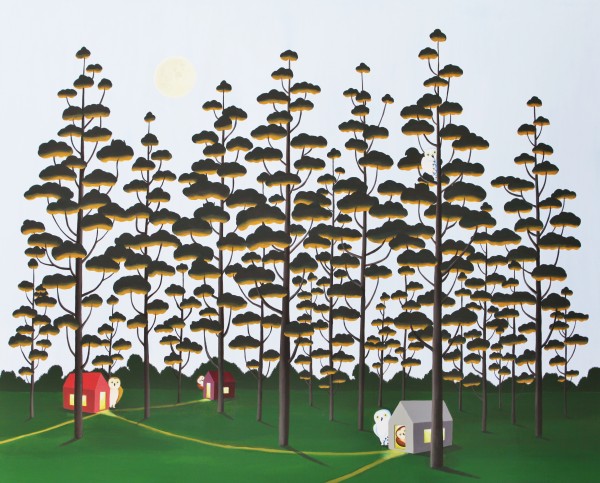 The Moon and The Forest, 160x132cm, acrylic, 2015