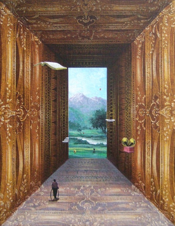 유선태-말과 글 '그림속의 그림' 31.8x40.9cm Acrylic on canvas