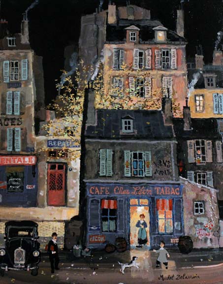 Michel Delacroix_Nuit sans lune. rue Popincourt_Acrylic on Board_ 14x10.5