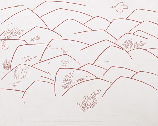 유미선, 새의노래, 162x130cm, 장지위에 석채와, 2016