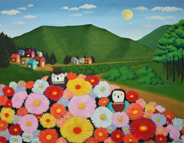 안윤모, 꽃이 피다 (Blossom), acrylic on canvas, 115x91cm, 2020