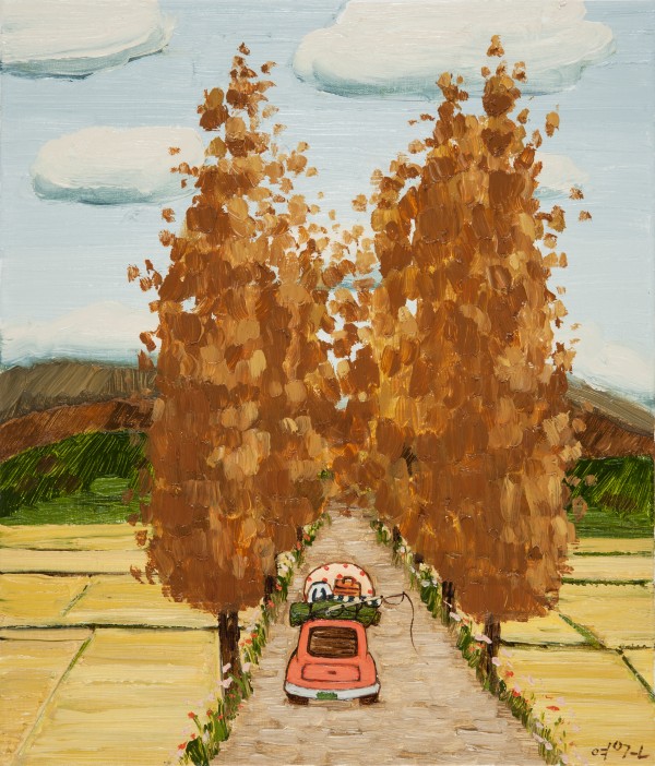 전영근, 미루나무-가을, 53x45.5cm, Oil on canvas, 2021