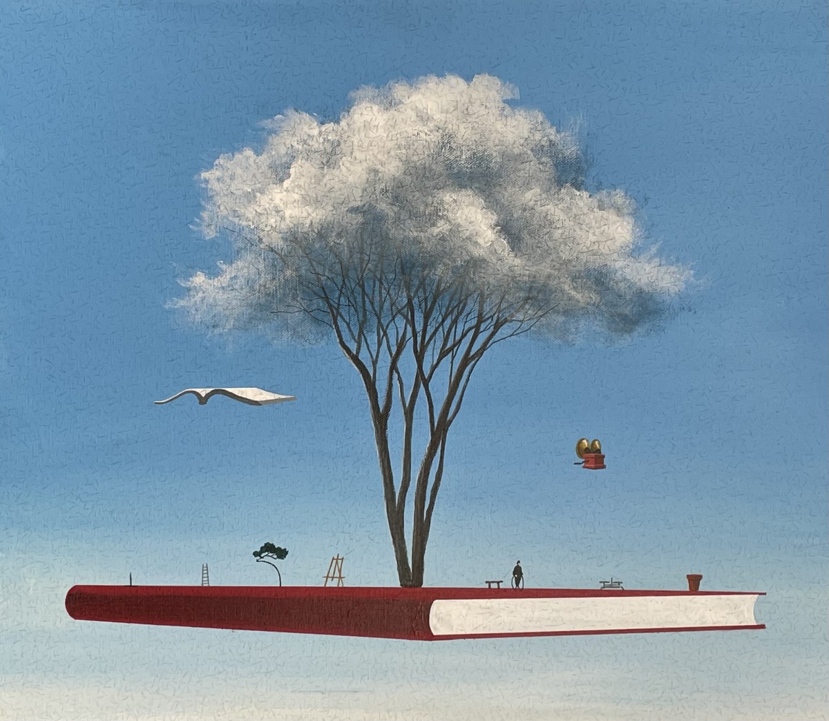유선태, 말과글-구름나무, 45.5x53cm, Acrylic on canvas, 2021
