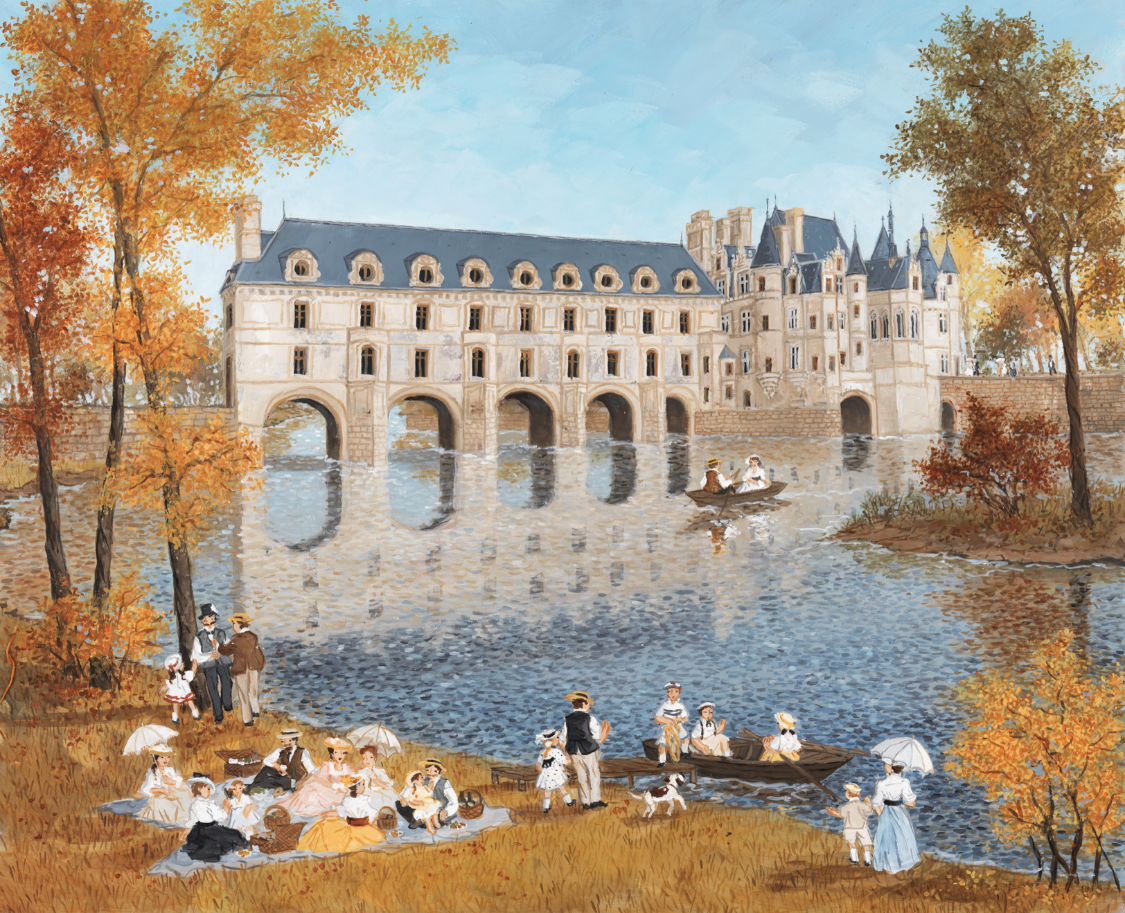 Le Chateau de Chenonceaux, 46x55cm, Acrylic on board, 2019