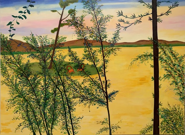 배정혜, 강가의 하루, 100x80.3cm, Oil on canvas, 2020