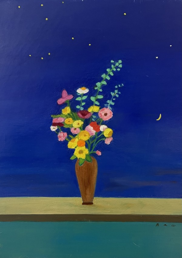 꽃과 별, 33.4x24.2cm, Oil on canvas, 2023