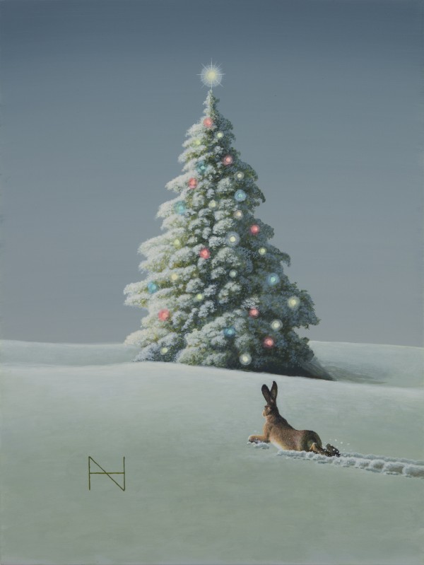 송형노, Winter rabbit, 59.5x45cm, acrylic on canvas, 2024.