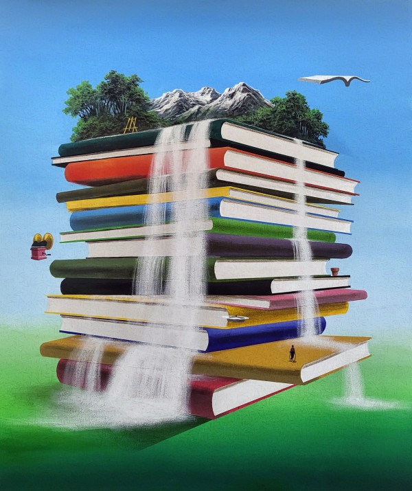 유선태, 말과글-동시적인 풍경, 72.7x60.6cm, acrylic on canvas, 2025