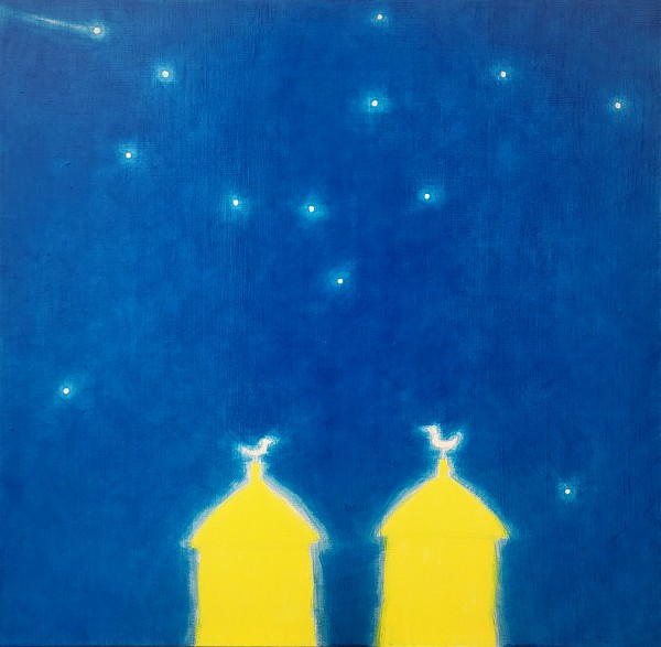 박남철, Blue Kind, 53x53cm, 목천 위에 수간채색, 2025