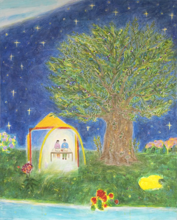 이오성, The Night, 162.2x130.3cm, mixed media on canvas
