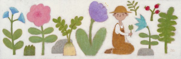 임승현, 농사의신, 120X40cm, 한지에과슈, 2025
