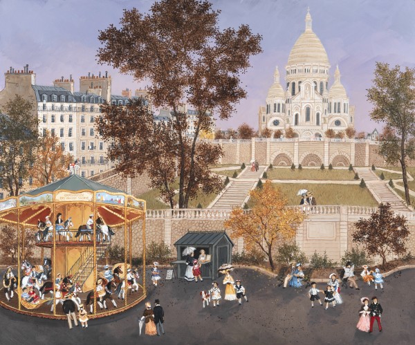 Fabienne Delacroix, De la butte Montmartre (몽마르트르 언덕에서), 54x65cm, acrylic on board, 2025