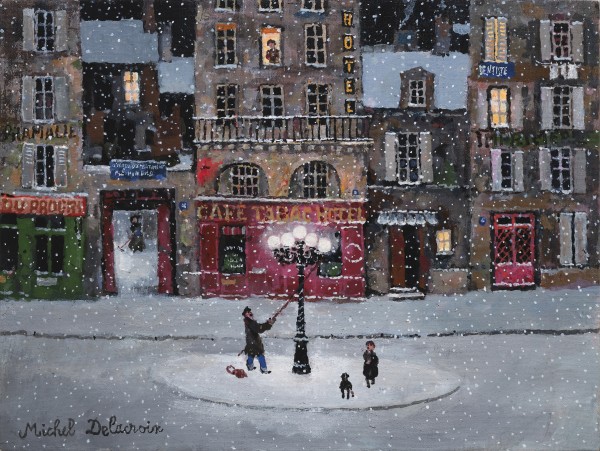 Michel Delacroix, C'est l'hiver (겨울이 왔습니다), 30x40cm, acrylic on board, 2025