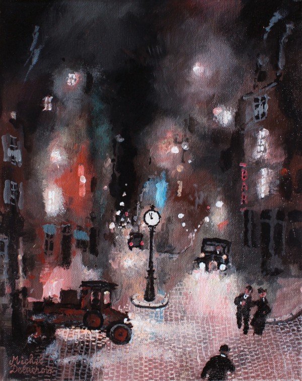 Michel Delacroix, Minuit moins cinq (자정 5분 전), 30x24cm, acrylic on canvas, 2023