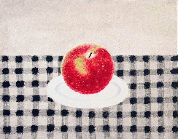 아이보리얀, 계절의열매-사과 34.8X27.3cm.oil on Korean paper