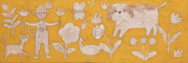 임승현, 농사의신, 40x120cm, 한지에 과슈, 2026