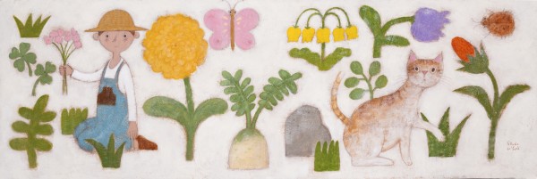 임승현, 농사의신, 40x120cm, 한지에과슈, 2026