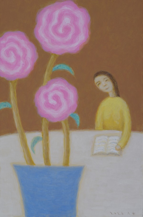 오순환, 꽃, 41x27cm, 캔버스에 아크릴, 2026