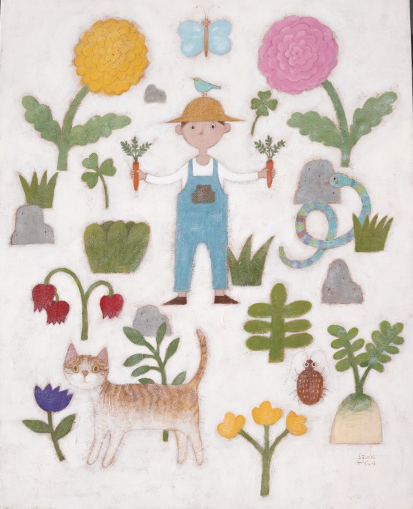 임승현, 농사의 신, 90.9x72.7cm, 한지에 과슈, 2026